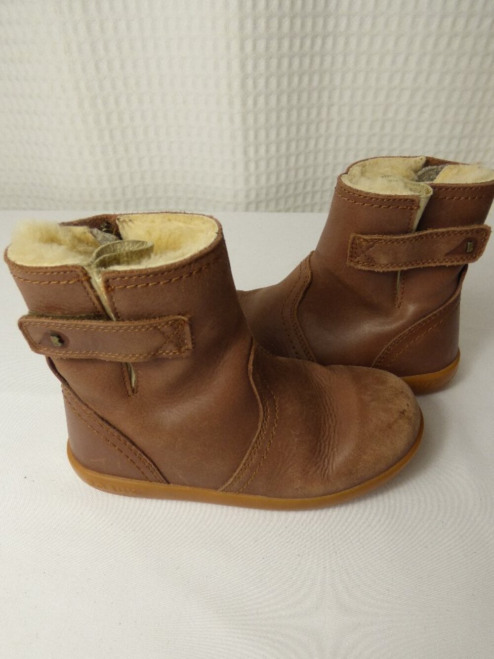 BOBUX Toddler Girls Brown Merino Fleece Lined Boots, Size 10